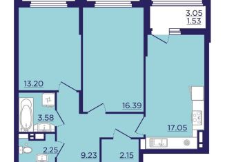 Продаю 2-ком. квартиру, 66.6 м2, Воронеж