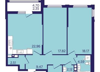 Продам 2-ком. квартиру, 83 м2, Воронеж