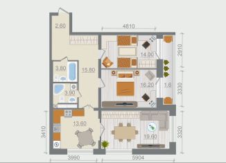 Продам 3-комнатную квартиру, 89.5 м2, деревня Разбегаево