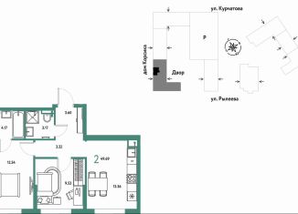 Продажа 2-ком. квартиры, 49.7 м2, Тюмень, Краснооктябрьская улица, 10к1, Калининский округ