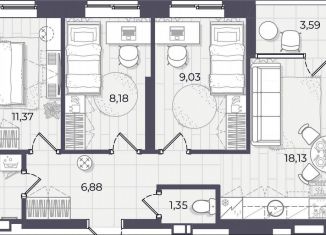 Продам 3-комнатную квартиру, 62.2 м2, Астрахань