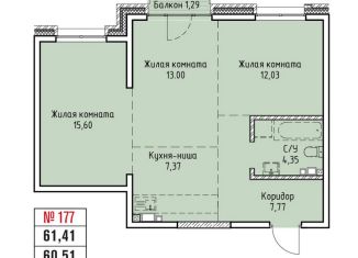 Продается 3-ком. квартира, 61.4 м2, Иркутск, ЖК Стрижи Сити, Култукская улица