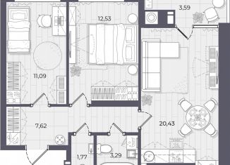 Продажа 2-комнатной квартиры, 59.7 м2, Астрахань