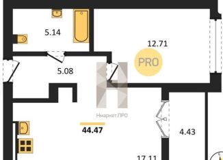 Продажа 1-ком. квартиры, 44.5 м2, Калининградская область