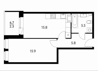 Продается однокомнатная квартира, 42.9 м2, Щёлково, Центральная улица, 67