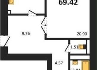 Продается 2-ком. квартира, 69.4 м2, Воронеж
