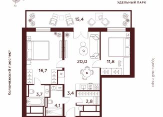 Продается 2-комнатная квартира, 77.9 м2, Санкт-Петербург, метро Пионерская