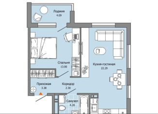 Продажа 1-ком. квартиры, 47 м2, Ульяновск, улица Шигаева