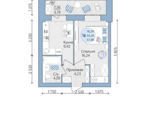 Однокомнатная квартира на продажу, 38 м2, Туймазы, улица 70 лет Октября, 13В