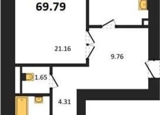 Продаю 2-ком. квартиру, 69.8 м2, Воронеж