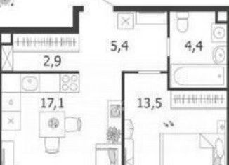 Продажа 2-ком. квартиры, 43.3 м2, Москва, Автозаводская улица, вл23, станция ЗИЛ