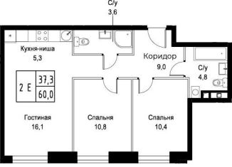 Продается двухкомнатная квартира, 60 м2, Москва, улица Намёткина, 10Д, ЮЗАО