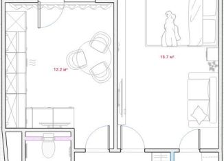 1-комнатная квартира на продажу, 41 м2, Санкт-Петербург, метро Чёрная речка, Ипподромный переулок, 1к1