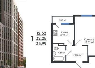 Продаю однокомнатную квартиру, 34 м2, Воронеж, Левобережный район