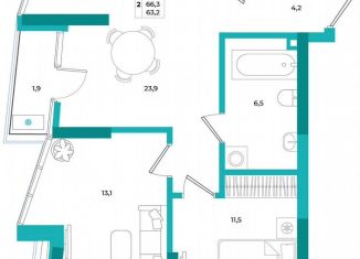 2-ком. квартира на продажу, 63.2 м2, Симферополь, улица Воровского, 32