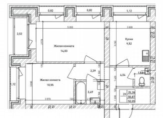 Продаю 2-комнатную квартиру, 47 м2, Новосибирск, метро Площадь Гарина-Михайловского, Комсомольский проспект, 6