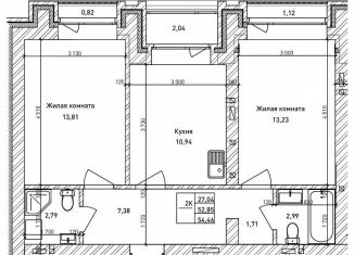 Продажа двухкомнатной квартиры, 34.7 м2, Новосибирск, метро Площадь Гарина-Михайловского, Комсомольский проспект, 6