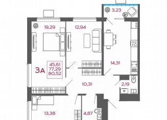 Продам 3-ком. квартиру, 80.5 м2, Пенза