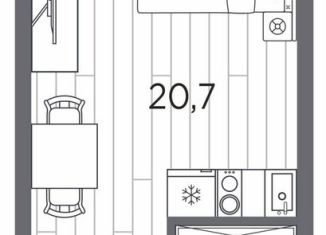 Продается квартира студия, 24.5 м2, Санкт-Петербург, проспект Стачек, 62Б, муниципальный округ Автово