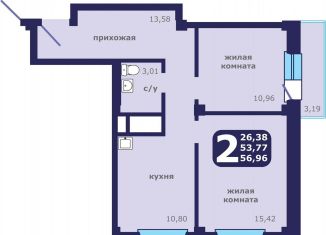 Продаю 2-ком. квартиру, 57 м2, Красноярский край, улица Шевченко, 1