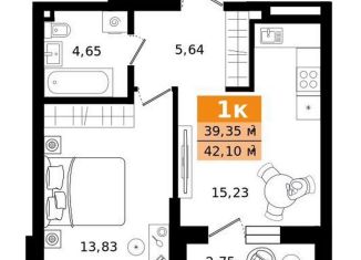 Продаю однокомнатную квартиру, 42.1 м2, Екатеринбург, метро Ботаническая