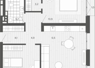 Продажа 2-комнатной квартиры, 68.1 м2, Барнаул, Центральный район, Змеиногорский тракт, 35Бк2