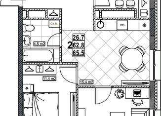 2-ком. квартира на продажу, 65.5 м2, Нижний Новгород