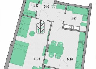 Продается 1-ком. квартира, 48.8 м2, Нижний Новгород, проспект Гагарина, 144, метро Двигатель Революции