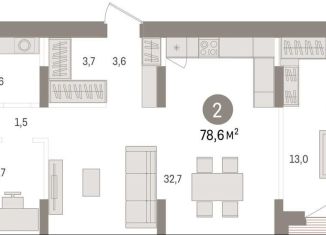 Продажа двухкомнатной квартиры, 78.6 м2, Новосибирск, улица Аэропорт, 88, метро Заельцовская