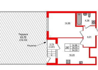 Продажа однокомнатной квартиры, 54.6 м2, Санкт-Петербург, набережная реки Смоленки, 8/86, муниципальный округ Васильевский