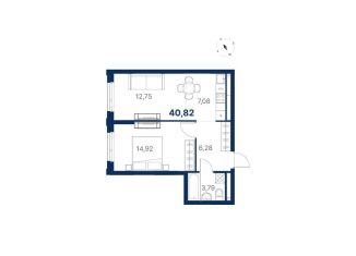 Продается 1-ком. квартира, 44.8 м2, Екатеринбург, метро Ботаническая