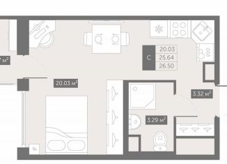 Продаю квартиру студию, 26.5 м2, посёлок Шушары