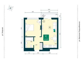 Продаю однокомнатную квартиру, 40.9 м2, Тюмень