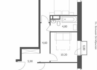 Продаю 2-комнатную квартиру, 56.4 м2, Ярославль, Большая Октябрьская улица, 85