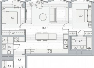 Продается 2-ком. квартира, 75.7 м2, Москва, Береговой проезд, 2, ЖК Береговой-2
