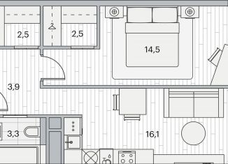 Продаю 1-комнатную квартиру, 43.2 м2, Москва, Береговой проезд, 2, ЖК Береговой-2
