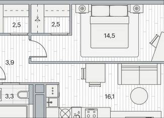 Продажа 1-ком. квартиры, 43.4 м2, Москва, Береговой проезд, 2, ЖК Береговой-2