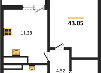 1-ком. квартира на продажу, 43.1 м2, Светлогорск