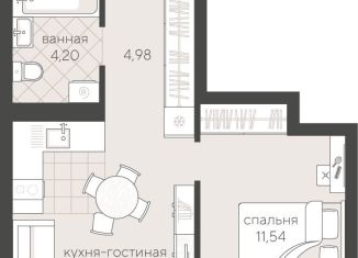 1-комнатная квартира на продажу, 34.8 м2, Тюмень