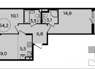 Продам трехкомнатную квартиру, 54.2 м2, поселение Сосенское, жилой комплекс Испанские Кварталы 2, к8.1, ЖК Испанские Кварталы 2