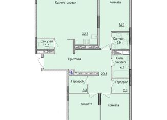 Продается трехкомнатная квартира, 106.6 м2, Ижевск, жилой район Культбаза