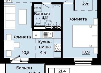 Продается однокомнатная квартира, 40.4 м2, Пермь, улица Юнг Прикамья, 11, жилой район Нижняя Курья