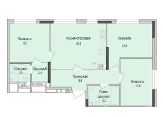 Продам трехкомнатную квартиру, 74.8 м2, Ижевск, жилой район Культбаза