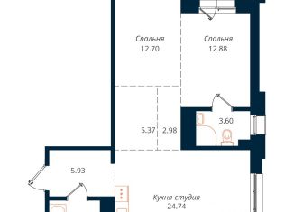 Продажа 2-комнатной квартиры, 76.6 м2, Иркутск