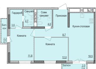 Продается 2-комнатная квартира, 61.2 м2, Ижевск, жилой район Культбаза