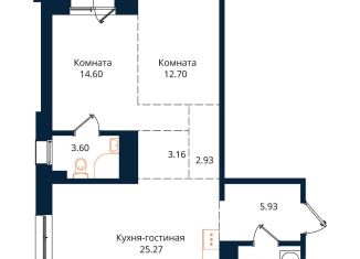 Продается двухкомнатная квартира, 76.6 м2, Иркутск