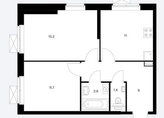 2-комнатная квартира на продажу, 51.2 м2, Москва, жилой комплекс Кронштадтский 14, к1.4, метро Водный стадион