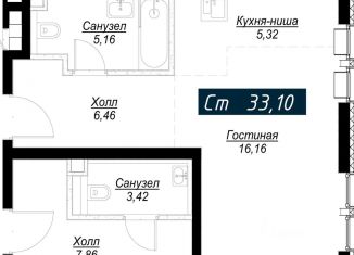 Продажа квартиры студии, 33.1 м2, Москва, ЖК Селигер Сити
