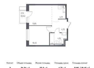 2-комнатная квартира на продажу, 36.6 м2, поселение Рязановское, ЖК Алхимово, жилой комплекс Алхимово, к7