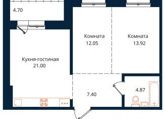 2-комнатная квартира на продажу, 63.9 м2, Иркутск